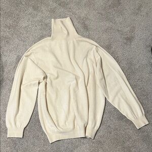 SOJRN 100% Cashmere Ivory Turtleneck Sweater Women’s XL Y2K Minimalist